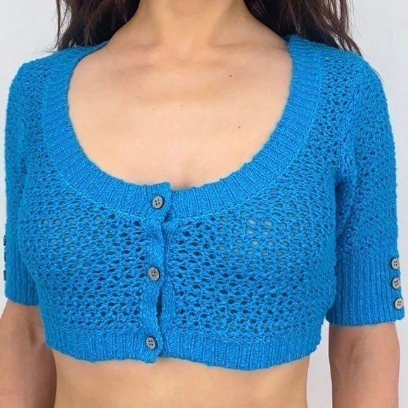 ❤️ Free People Beach Cropped Knit Cardi NWOT - Picture 2 of 3